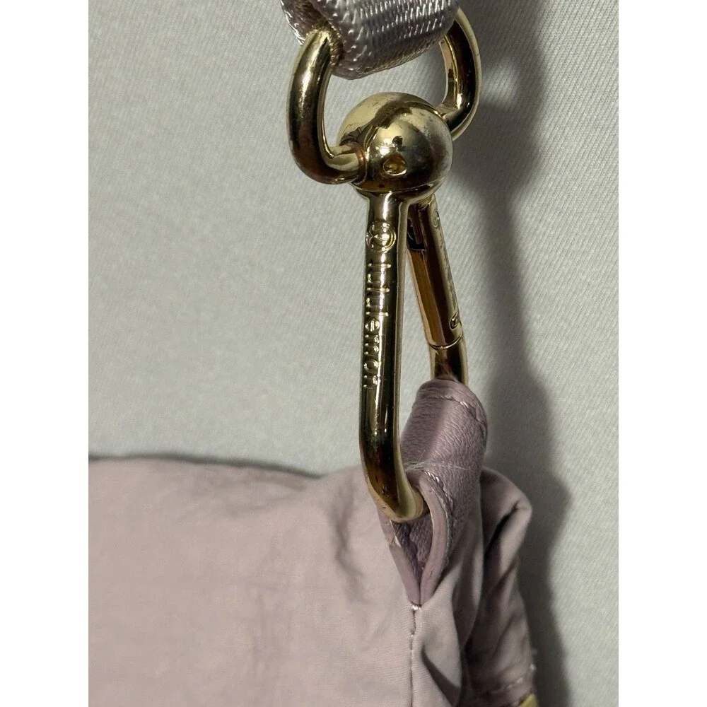 Lululemon Pink Crescent Crossbody Bag Small Adjustable Strap Zip Gold Hardware